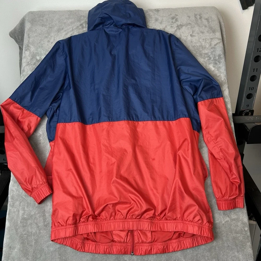 Adidas Windbreaker Axis Full‎ Zip Jacket Mens Hooded Color White, Red & Blue 2XL